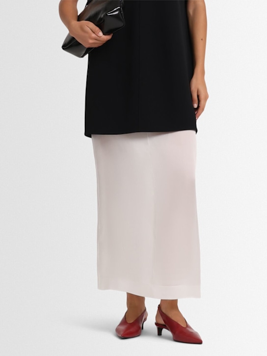 Jil Sander: 35mm Leather kitten heel slingbacks - Cedar Red - women_1 | Luisa Via Roma