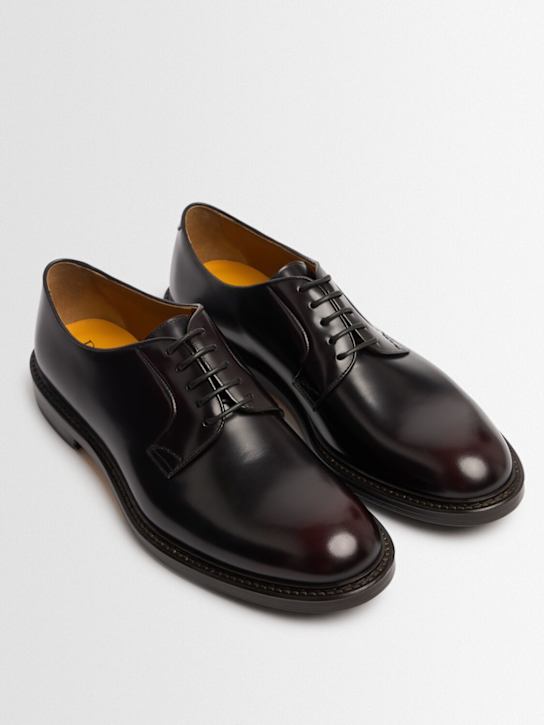 Doucal's: Burgundy leather lace-up shoes - men_1 | Luisa Via Roma