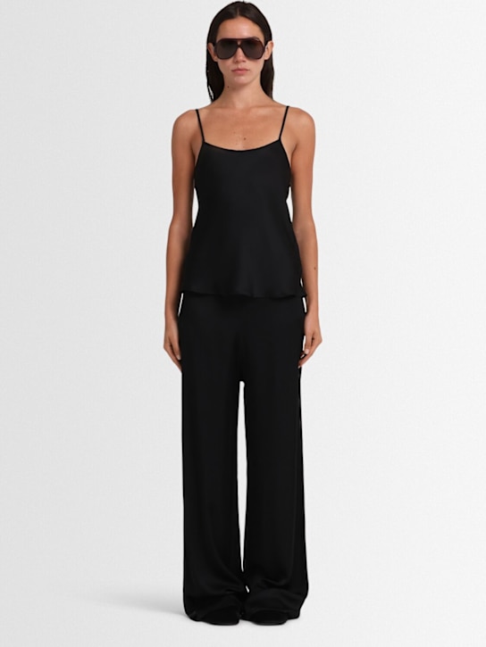 Annagreta: Sienna viscose satin tank top - Black - women_1 | Luisa Via Roma