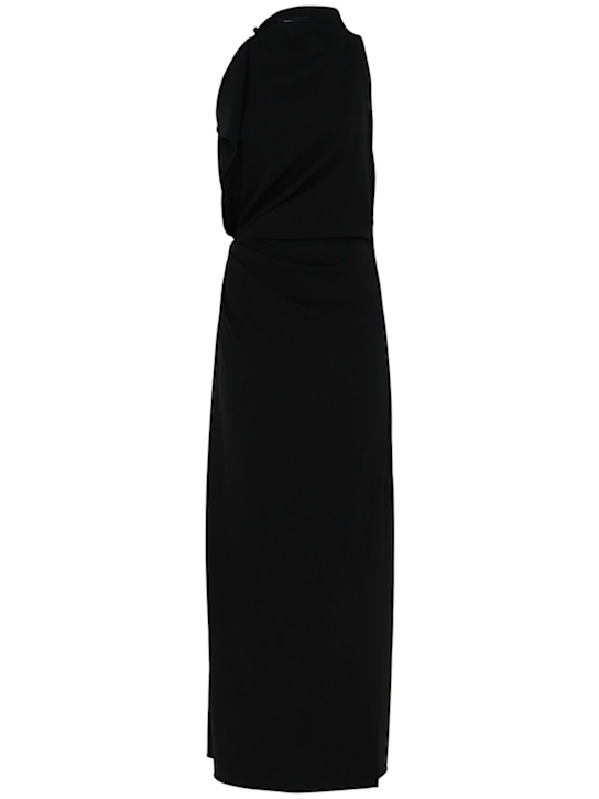 Proenza Schouler: Devyn crepe turtleneck long dress - Black - women_0 | Luisa Via Roma