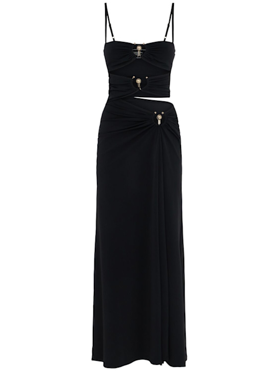 Christopher Esber: Orbit ruched split dress - Black - women_0 | Luisa Via Roma