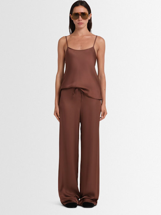 Annagreta: Iris viscose satin pants - ブロンズ - women_1 | Luisa Via Roma
