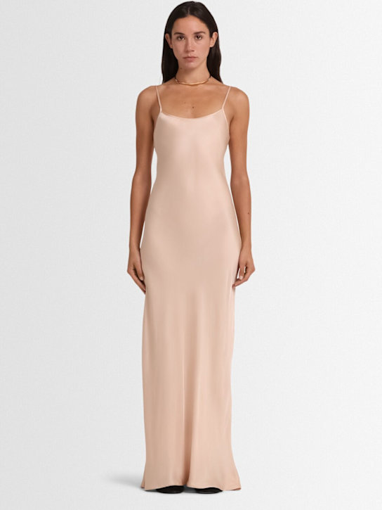 Annagreta: Agata floor-length satin slip dress - ヌード - women_1 | Luisa Via Roma