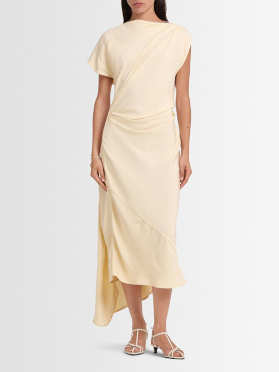 Proenza Schouler: Hallie hammered viscose midi dress - Ivory - women_1 | Luisa Via Roma