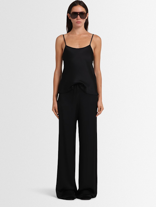 Annagreta: Iris viscose satin pants - Black - women_1 | Luisa Via Roma