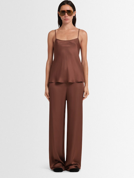 Annagreta: Sienna viscose satin tank top - ブロンズ - women_1 | Luisa Via Roma