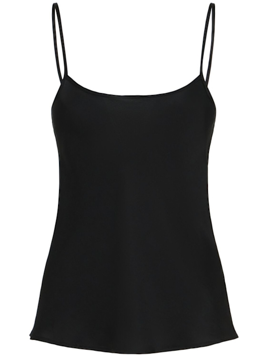 Annagreta: Sienna viscose satin tank top - Black - women_0 | Luisa Via Roma