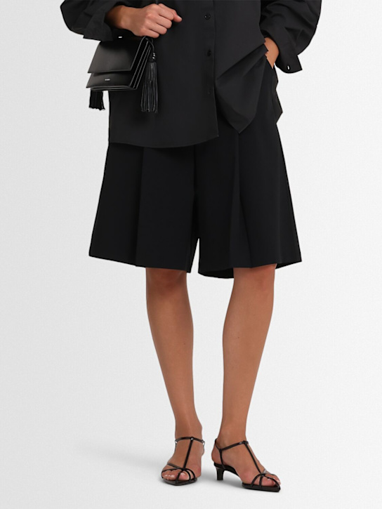 Jil Sander: 35mm Leather T-bar sandals - Black - women_1 | Luisa Via Roma