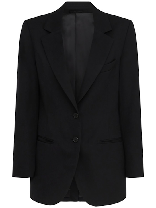 Annagreta: Freya single breasted wool twill blazer - Black - women_0 | Luisa Via Roma