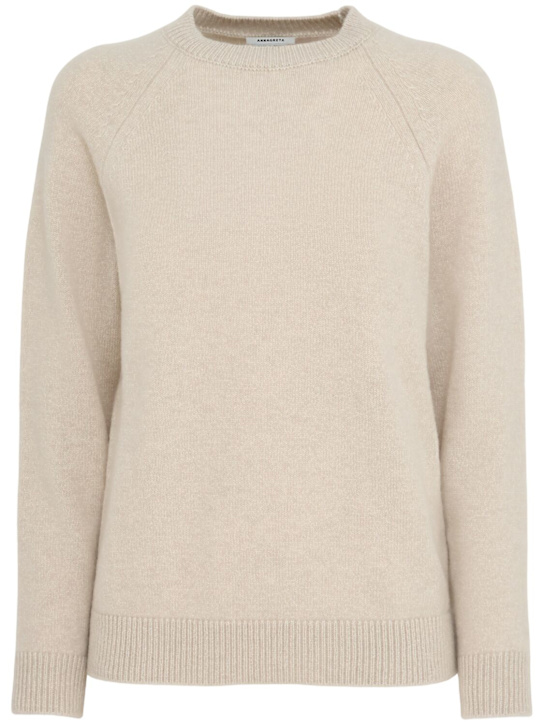 Annagreta: Ida ウールニット クルーネックセーター - ベージュ - women_0 | Luisa Via Roma