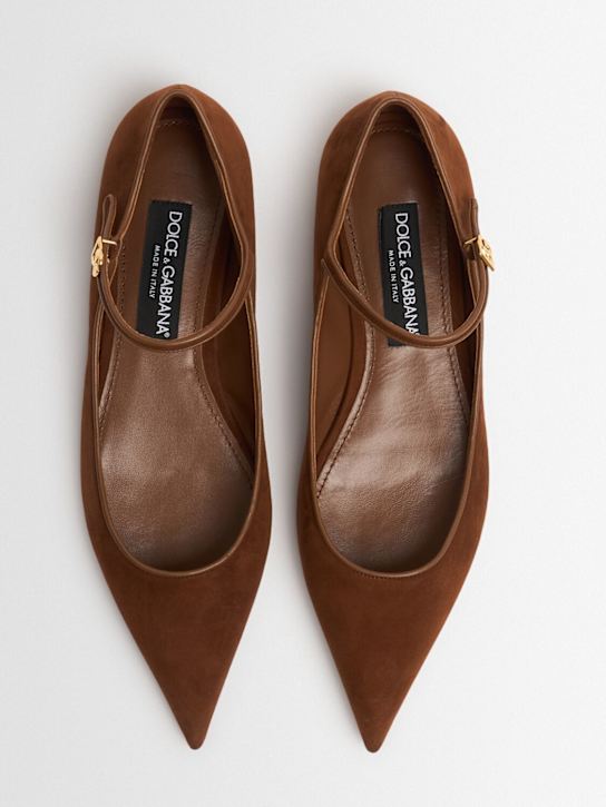 Dolce&Gabbana: Suede ballerina flats - women_1 | Luisa Via Roma