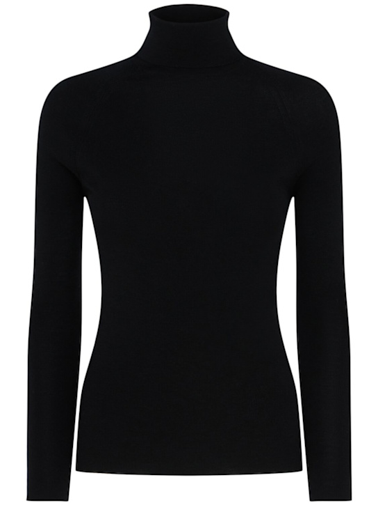 Annagreta: Audrey リブニット ウールタートルネックセーター - ブラック - women_0 | Luisa Via Roma