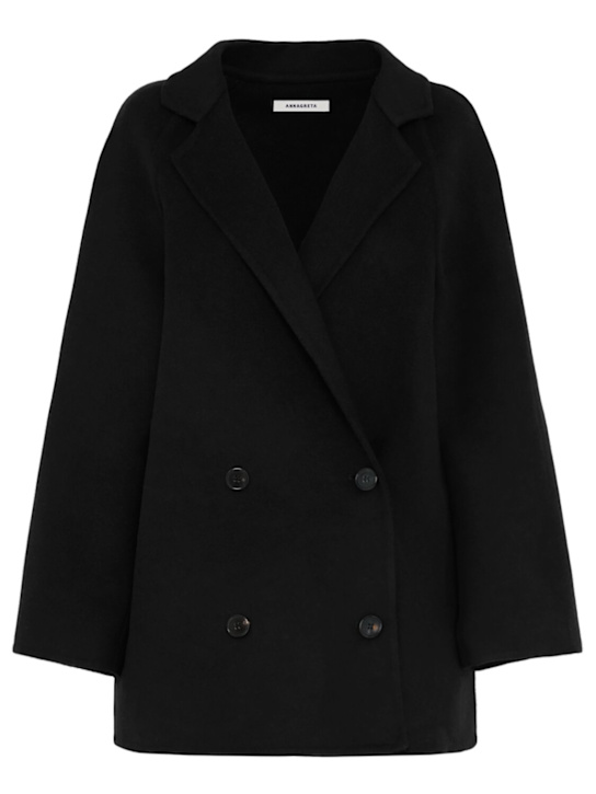 Annagreta: Adele wool blend coat - Black - women_0 | Luisa Via Roma