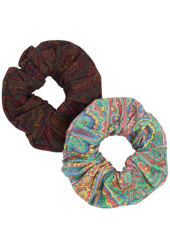 Etro: Set of 2 Paisley print scrunchies - kids-girls_0 | Luisa Via Roma
