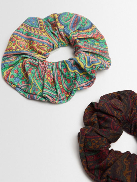 Etro: Set of 2 Paisley print scrunchies - kids-girls_1 | Luisa Via Roma