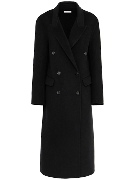 Annagreta: Bianca double breasted wool blend coat - Black - women_0 | Luisa Via Roma