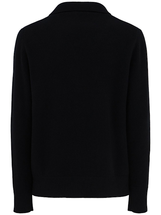 The Core: Wool knit polo sweater - Black - men_1 | Luisa Via Roma