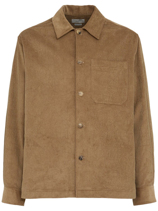 The Core: Cotton corduroy shirt - カーキ - men_0 | Luisa Via Roma