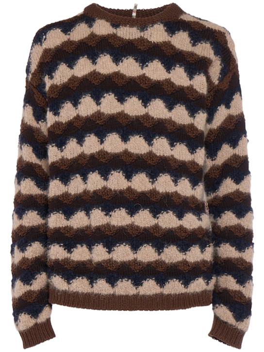 Moncler Grenoble: Wool blend crewneck sweater - men_0 | Luisa Via Roma