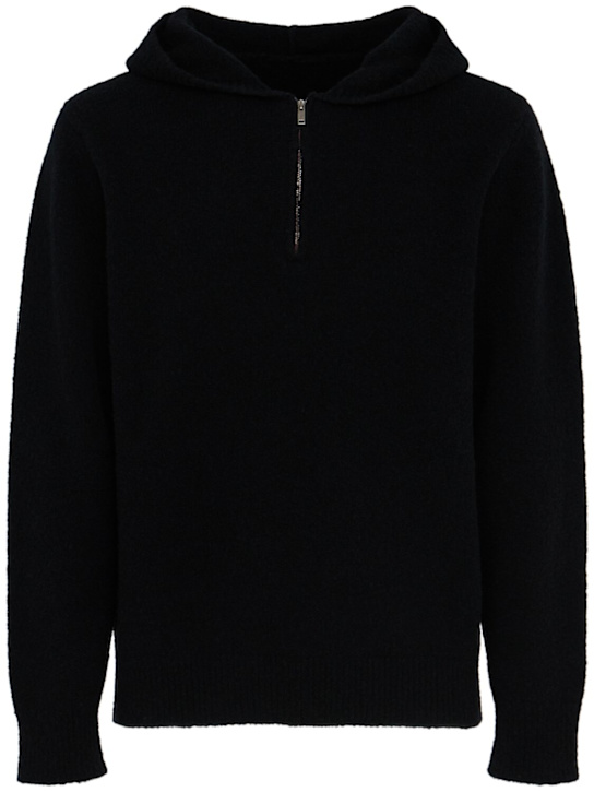 The Core: Hoodie aus Wollstrick - Schwarz - men_0 | Luisa Via Roma