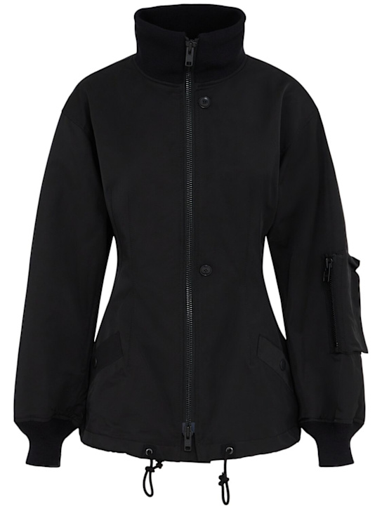 Yohji Yamamoto: Cotton blend bomber jacket - Black - women_0 | Luisa Via Roma