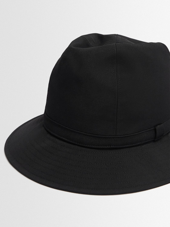Yohji Yamamoto: Wool fedora - Black - men_1 | Luisa Via Roma