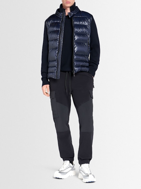 Moncler Grenoble: Nylon & virgin wool down zip-up cardigan - men_1 | Luisa Via Roma