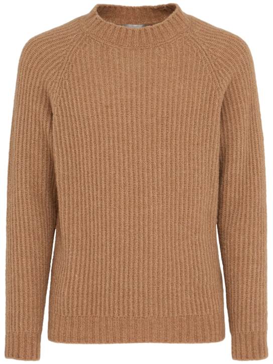 The Core: ウール イングリッシュリブニット クルーネックセーター - キャメル - men_0 | Luisa Via Roma