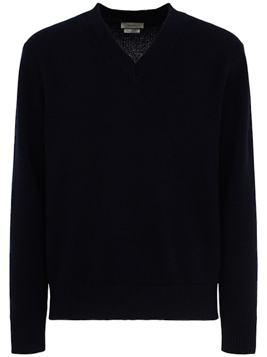 The Core: Vネック ウールセーター - ブルー - men_0 | Luisa Via Roma