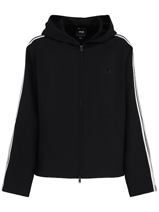 Y-3: Wire tech track top - Black - men_0 | Luisa Via Roma