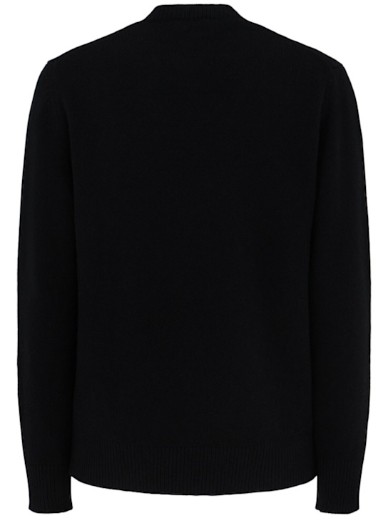 The Core: Wool knit crewneck sweater - Black - men_1 | Luisa Via Roma