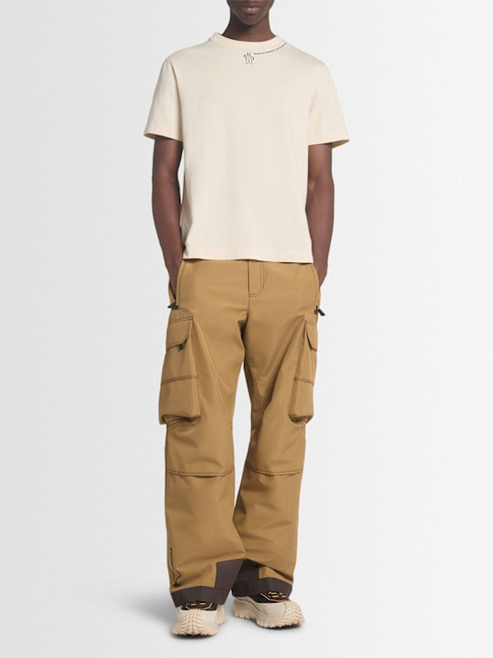 Moncler Grenoble: Logo cotton t-shirt - White - men_1 | Luisa Via Roma