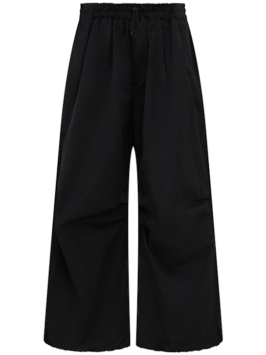 Yohji Yamamoto: Cotton blend parachute pants - Black - women_0 | Luisa Via Roma