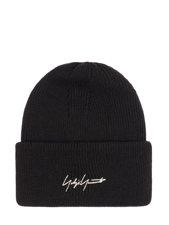 Yohji Yamamoto: Y-3 Kuro knitted beanie - men_0 | Luisa Via Roma