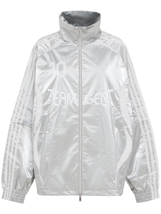 adidas Originals: Teamgeist oversize track top - Silver Metal - women_0 | Luisa Via Roma