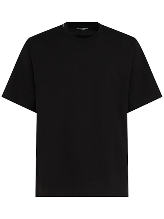 Dolce&Gabbana: Jersey t-shirt - Black - men_0 | Luisa Via Roma