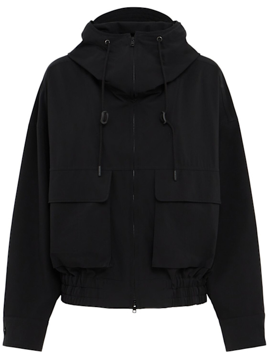 Yohji Yamamoto: Ko-mountain zip-up hoodie jacket - Black - women_0 | Luisa Via Roma