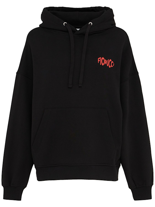 Fiorucci: Cherry mouth print cotton sweatshirt - Black - women_0 | Luisa Via Roma