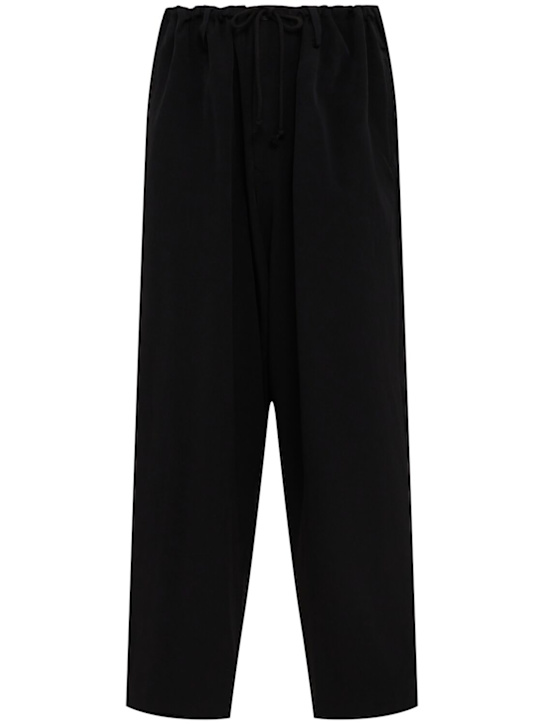 Yohji Yamamoto: New Standard jogger pants - Black - men_0 | Luisa Via Roma