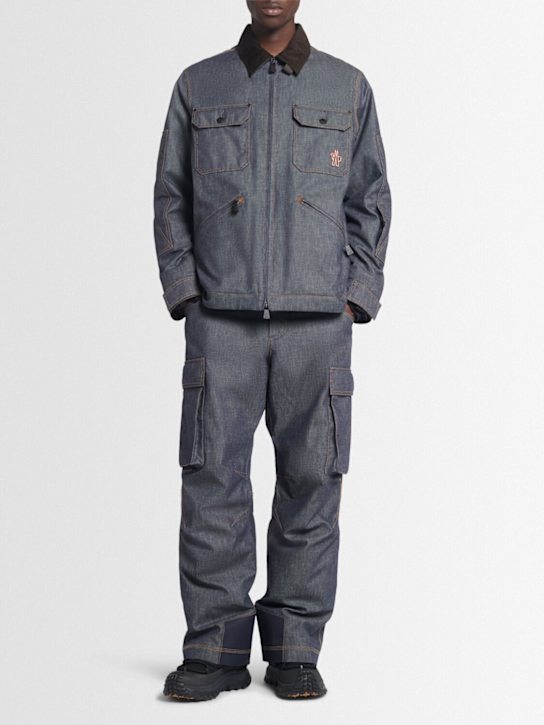 Moncler Grenoble: Cotton denim ski pants - men_1 | Luisa Via Roma