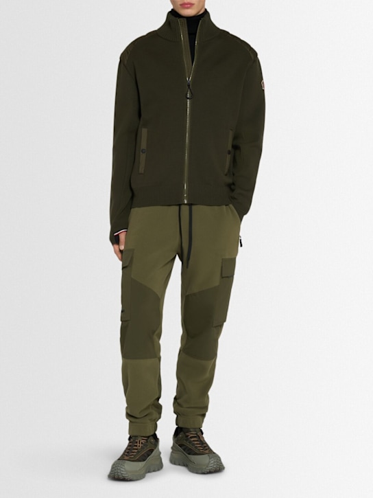 Moncler Grenoble: Zip-up virgin wool down cardigan - men_1 | Luisa Via Roma