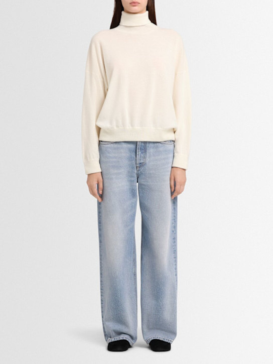 Annagreta: Flaminia wool knit turtleneck sweater - Off White - women_1 | Luisa Via Roma