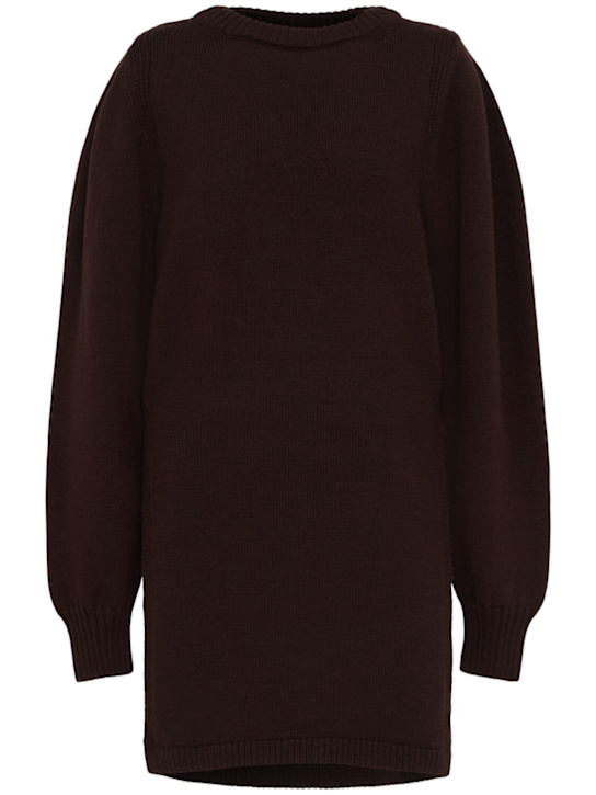 Lemaire: Wool sweater w/ slits - Purple - women_0 | Luisa Via Roma