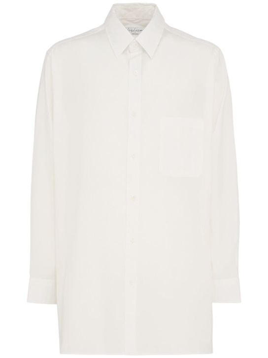 Yohji Yamamoto: Standard cotton shirt - White - men_0 | Luisa Via Roma