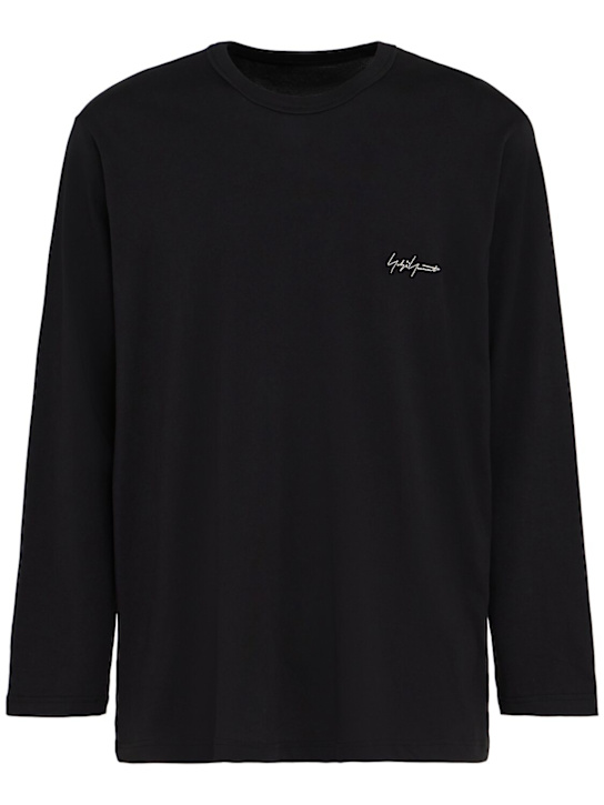 Yohji Yamamoto: Y-3 Kuro long sleeve t-shirt - men_0 | Luisa Via Roma