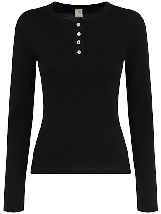 Flore Flore: Jess organic cotton rib l/s t-shirt - women_0 | Luisa Via Roma