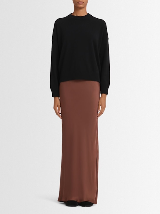 Annagreta: Dalia wool knit crewneck sweater - Black - women_1 | Luisa Via Roma