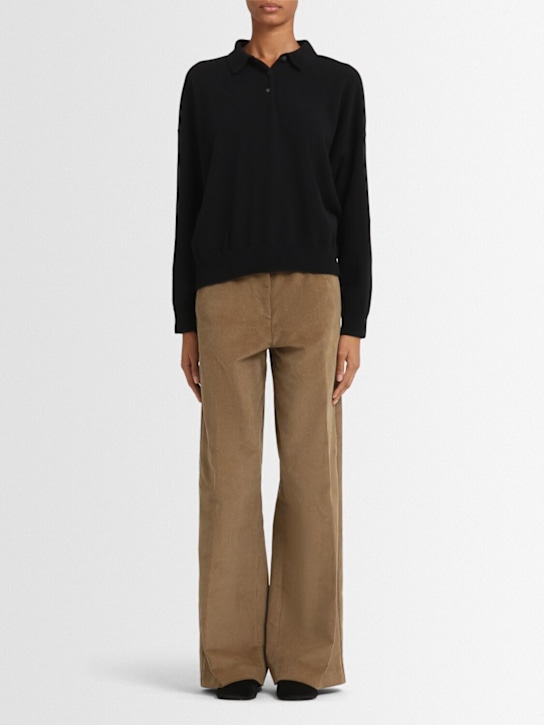 Annagreta: Editta wool knit polo - Black - women_1 | Luisa Via Roma