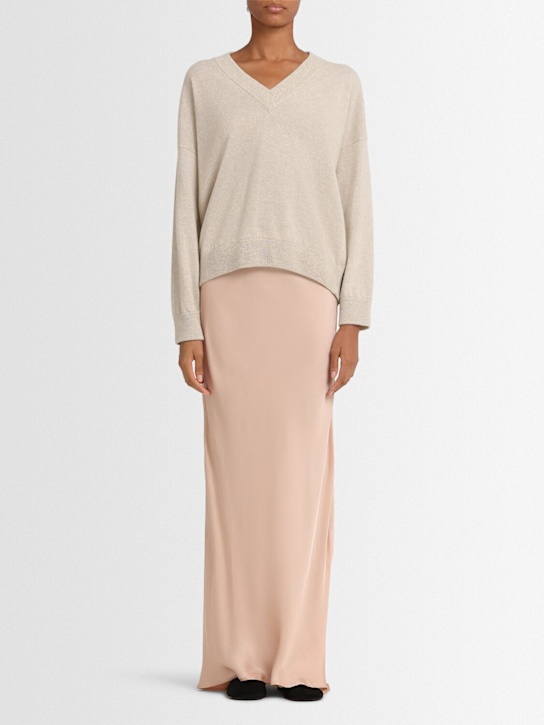 Annagreta: Evelyn ウールニット Vネックセーター - ベージュ - women_1 | Luisa Via Roma