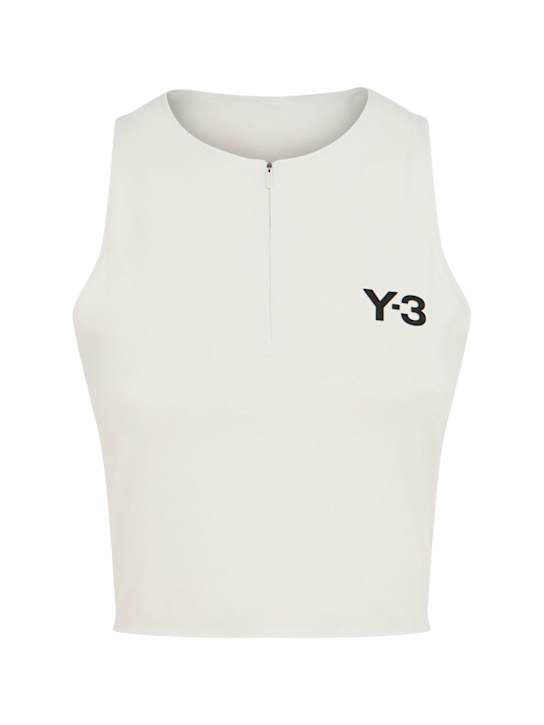 Y-3: Tennis Pro crop tank top - Orbgry - women_0 | Luisa Via Roma